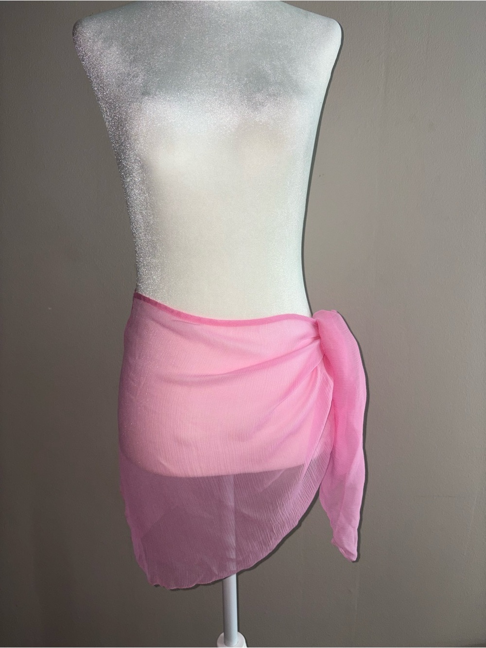 SKIMS -Pink Sheer Swim Sarong Cover-Up